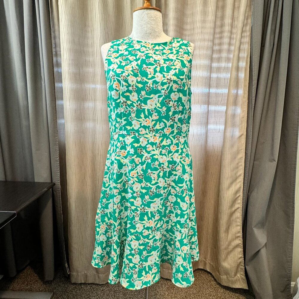 - LOFT Floral Spring Summer Sheath Dress Flowy Ruffle Hem Colorful US 4 - 1D2042